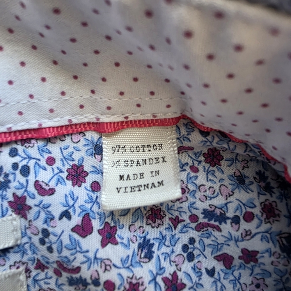 Construct Blue/White Geometric Pattern Button-Up … - image 6